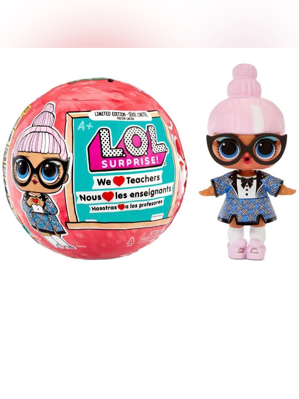 New Limited edition L.O.L. Surprise! MGA Cares "We Love Teachers" doll ball